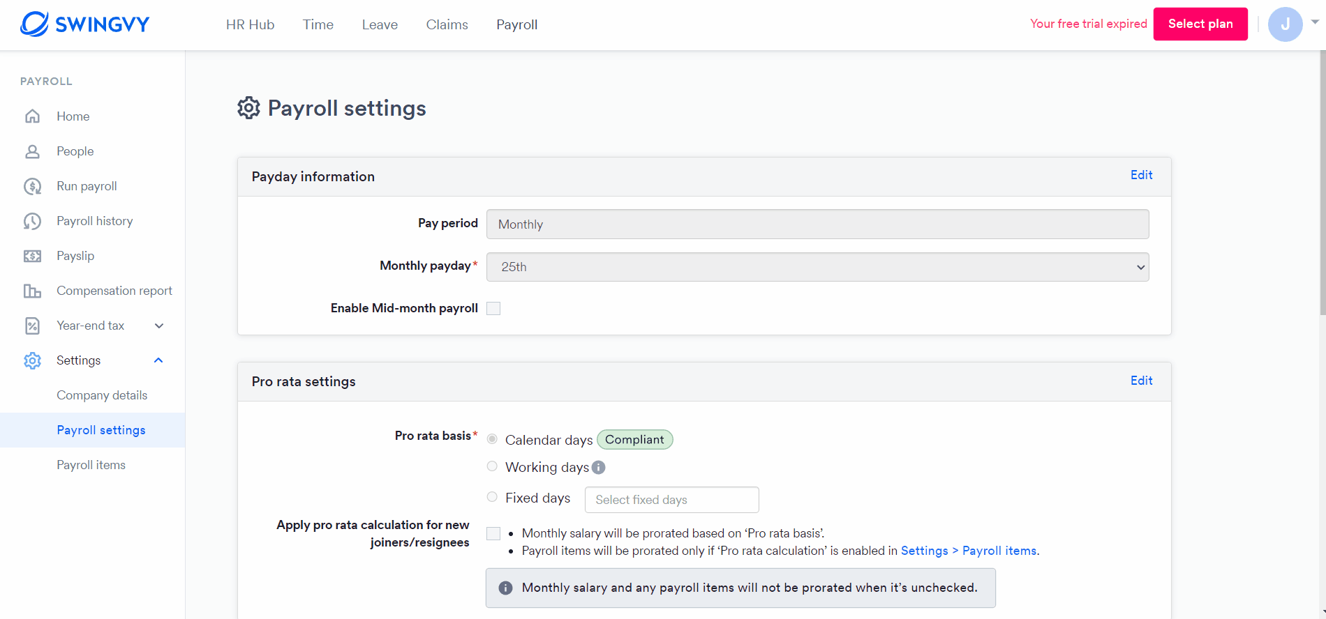 Step 2 Fill up and set up the payroll details